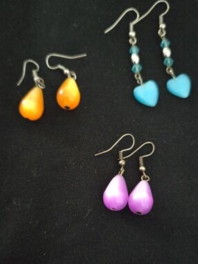 3 pc Handcrafted Teardrop Dangle Earrings for Women